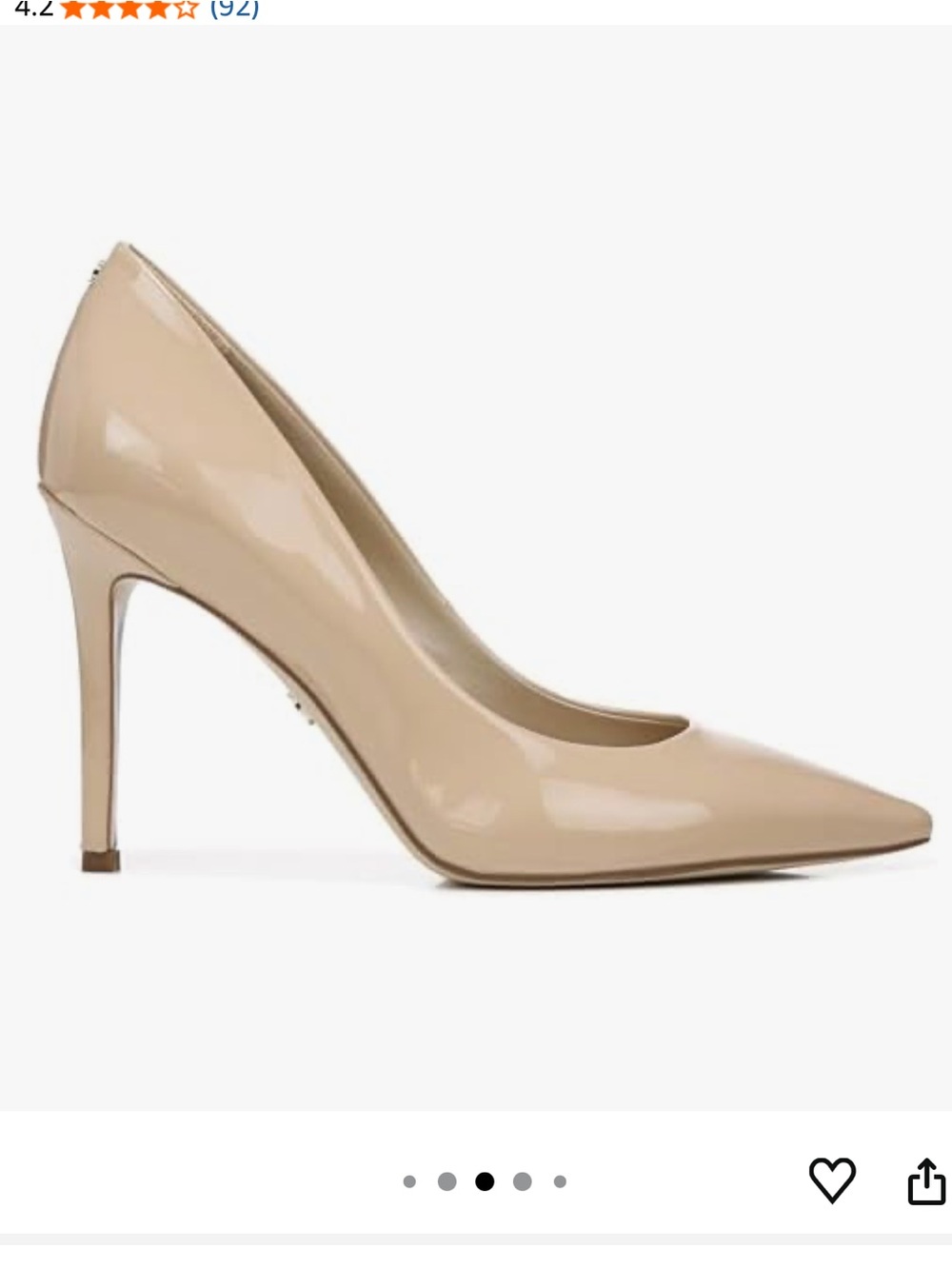 Sam Edelman Rubor Beige Patent Pointed-Toe Stiletto Pumps - Picture 2 of 10